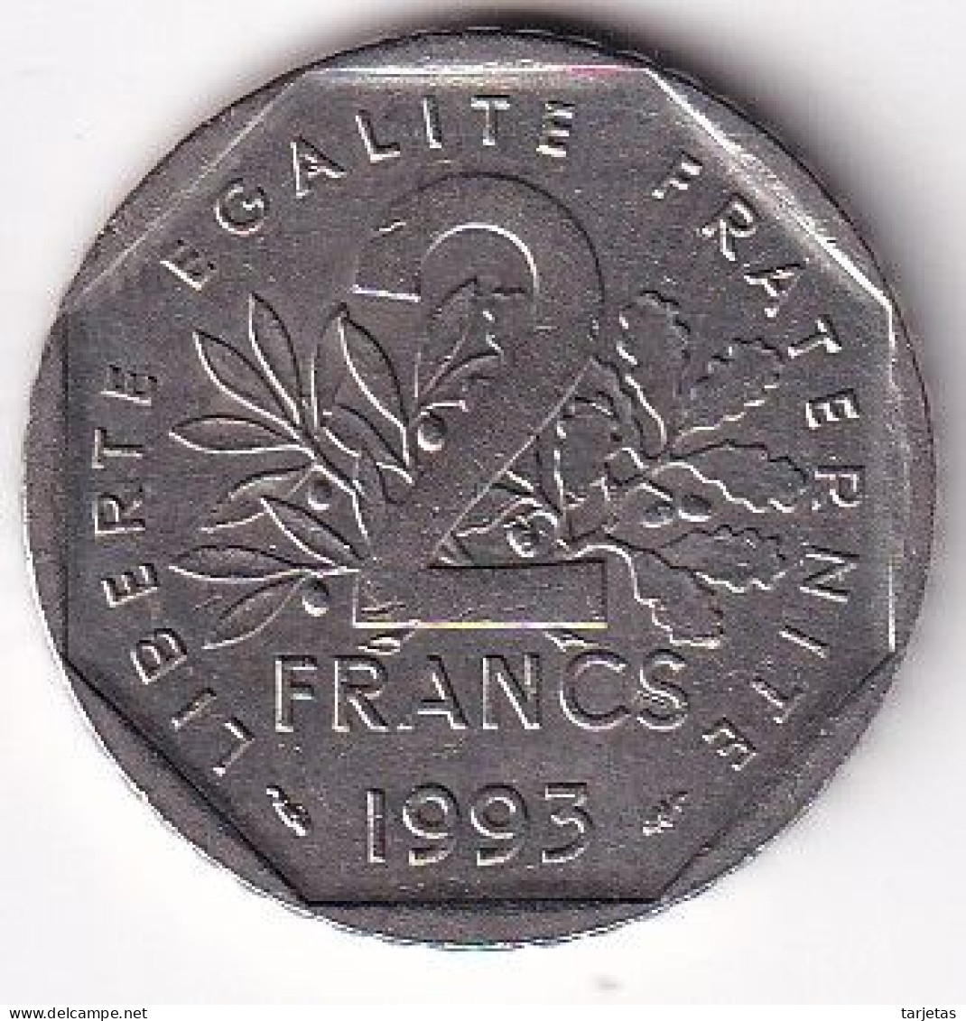 MONEDA DE FRANCIA DE 2 FRANCS DEL AÑO 1993 (COIN) - 2 Francs