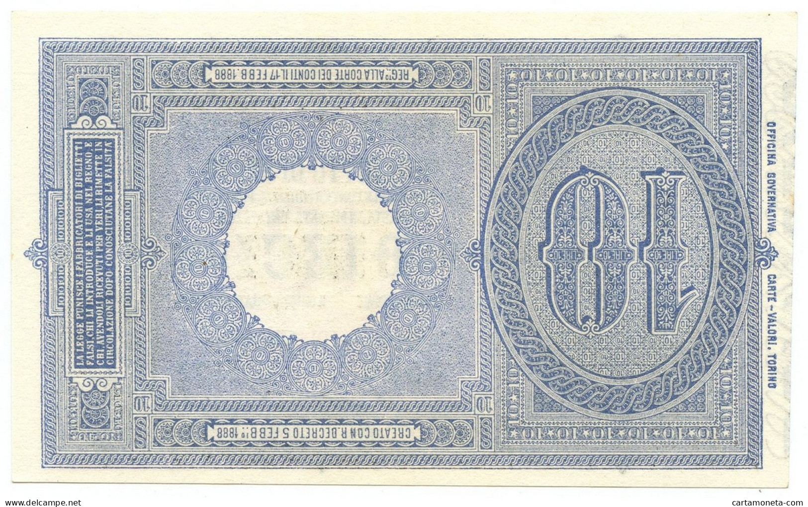 10 LIRE BIGLIETTO DI STATO EFFIGE UMBERTO I 19/05/1923 SUP+ - Sonstige