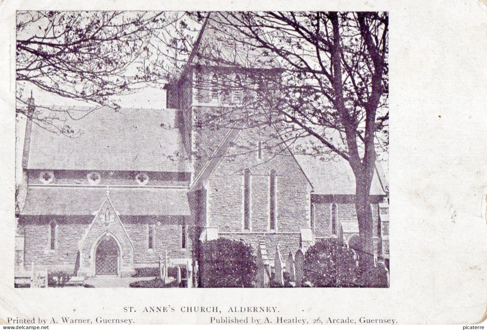 St. Anne's Church, Alderney, Channel Islands  1905 - (publ. A.Heatley, Guernsey)-ile  Aurigny, - Alderney