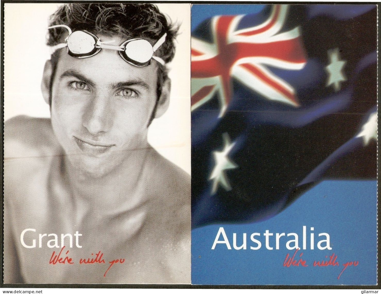 AUSTRALIA - WE'RE WITH YOU - SYDNEY 2000 OLYMPIC GAMES - SWIMMING - BOOKLET OF 4 POSTCARDS - M - Swimming