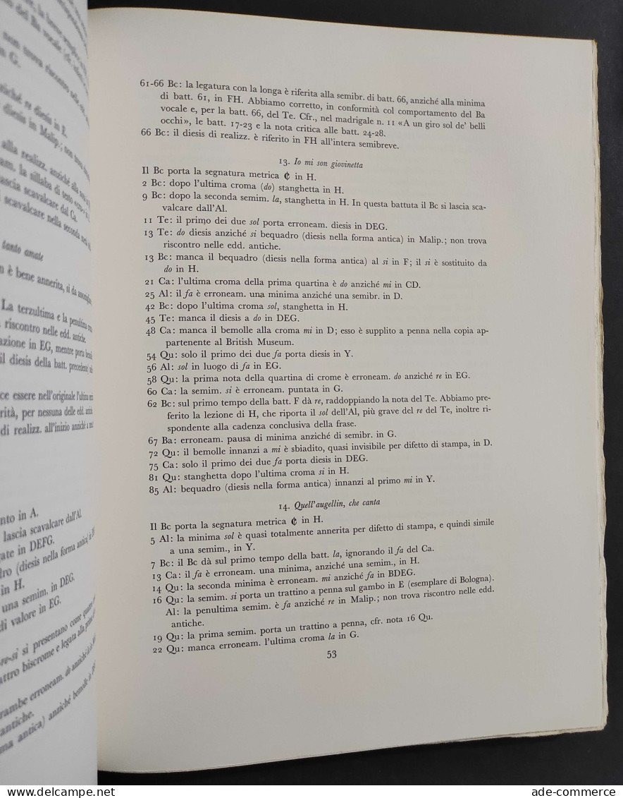 Madrigali A 5 Voci - Libro Quarto - Vol.5 Tomo V - C. Monteverdi - 1974                                                  - Cinema & Music