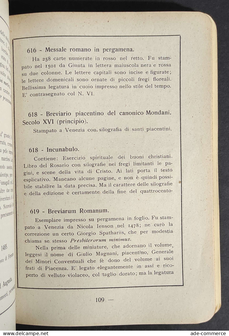 II Esposizione D'Arte Sacra Piacenza - Catalogo-Guida - Ed. Del Maino - 1926                                             - Arts, Antiquités