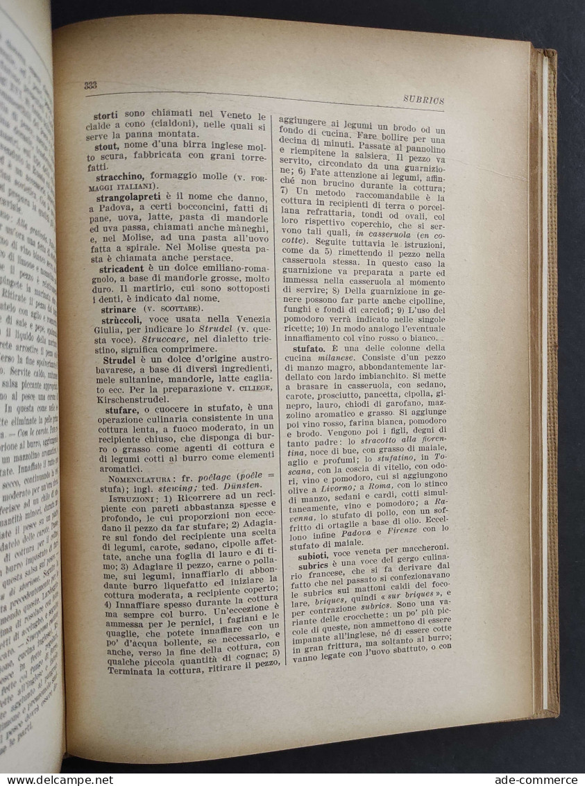 Enciclopedia Gastronomica - L. Goldschmied - Ed. Ceschina - 1954                                                         - Haus Und Küche