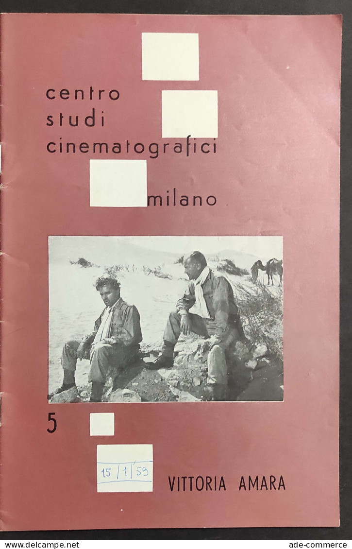 Vittoria Amara - 1959 - Centro Studi Cinematografici Milano - Schede Filmografiche                                       - Film En Muziek