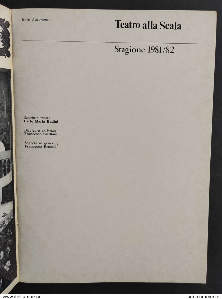 Teatro Alla Scala Stagione Sinfonica 1981/82 - XX Ciclo Concerti Per Lavoratori                                          - Cinéma Et Musique