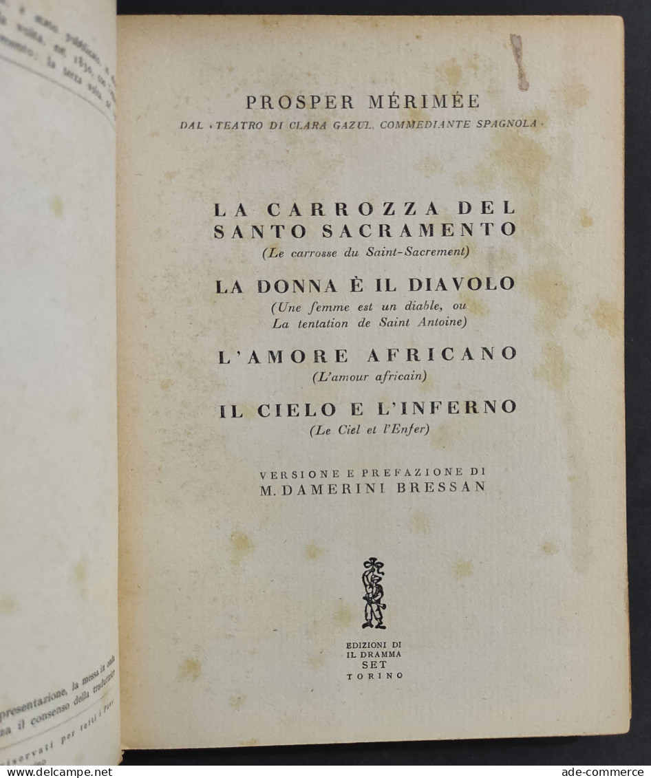 Teatro N.23 - P. Merimee - Ed. Il Dramma - 1946                                                                          - Cinema Y Música