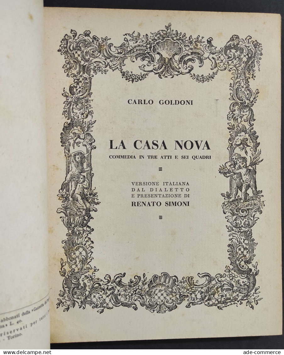 Teatro N.4 - La Casa Nova - C. Goldoni - Ed. Il Dramma - 1943                                                            - Cinema Y Música