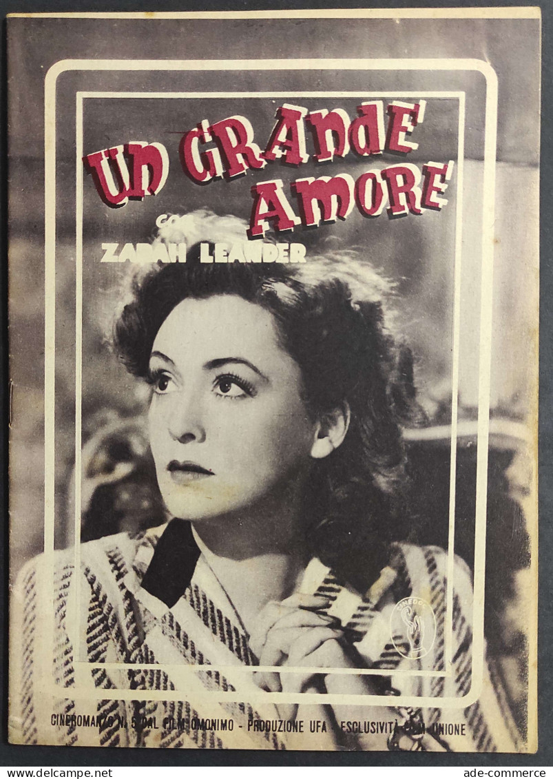 Cineromanzo Un Grande Amore - N.5 - Con Zarah Leander                                                                   - Cinema E Musica