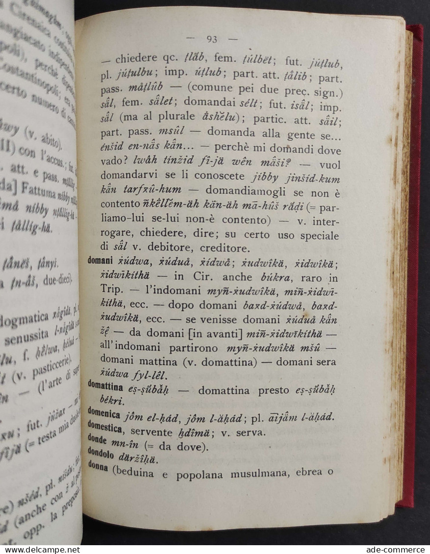 L'Arabo Parlato Della Libia - E. Griffini - Ed. Hoepli - 1913                                                            - Manuali Per Collezionisti