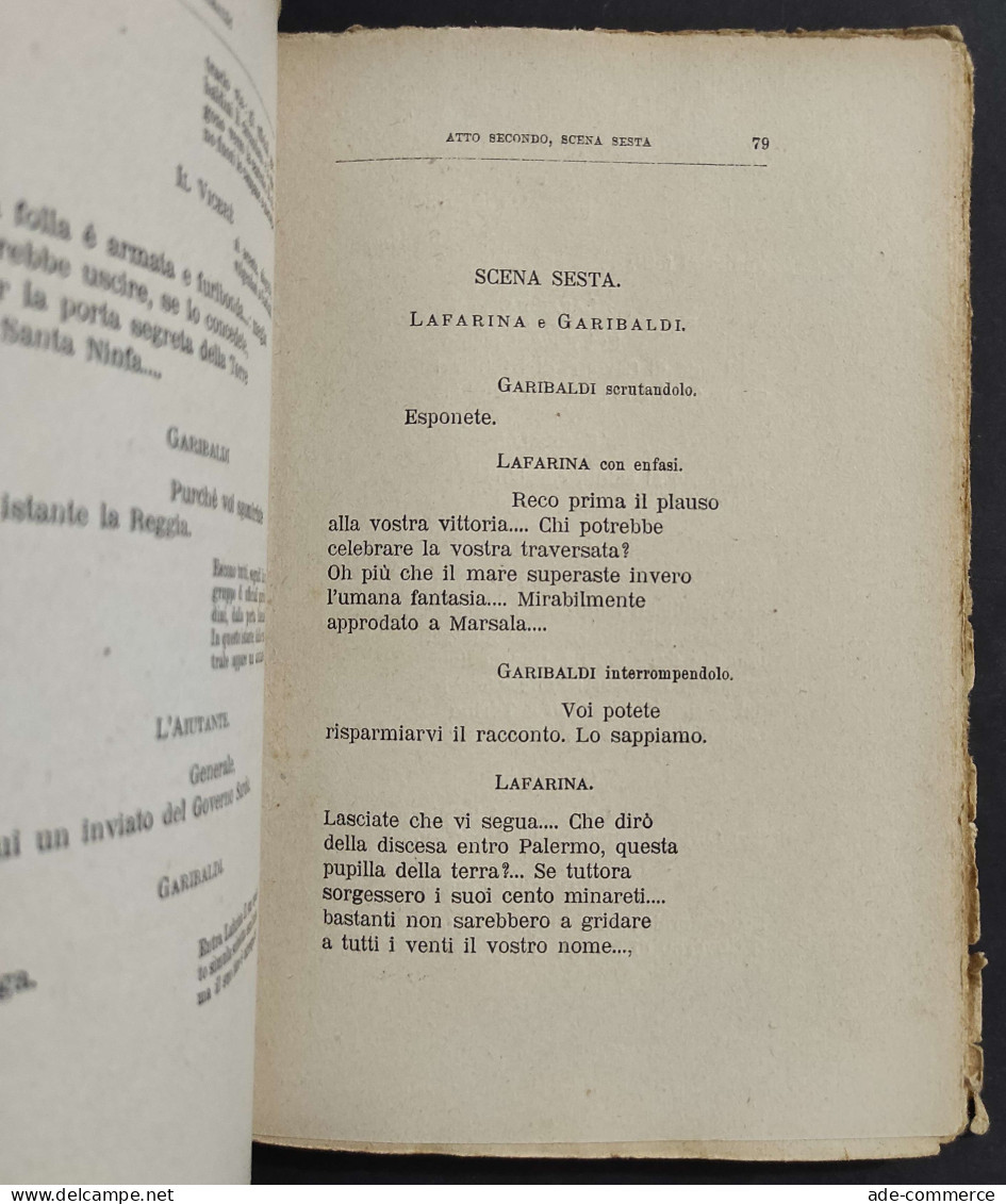 Garibaldi - Dramma In 4 Atti - D. Tumiati - Ed. Treves - 1920                                                            - Cinema Y Música