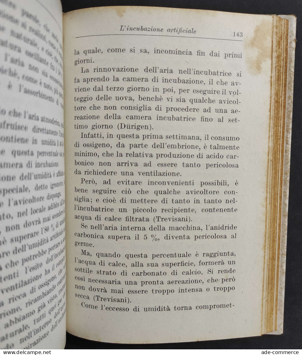 L'Uovo Da Cova E La Sua Incubazione - A. Zenere - Ed. Hoepli - 1939                                                      - Manuales Para Coleccionistas