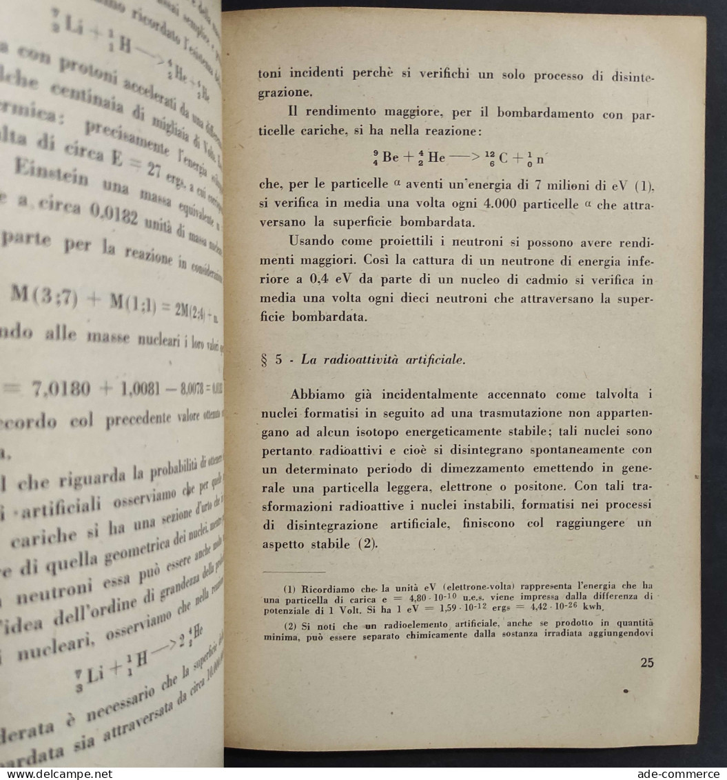 L'Utilizzazione Della Energia Atomica - P. Caldirola - Ed. Viscontea                                                     - Matemáticas Y Física