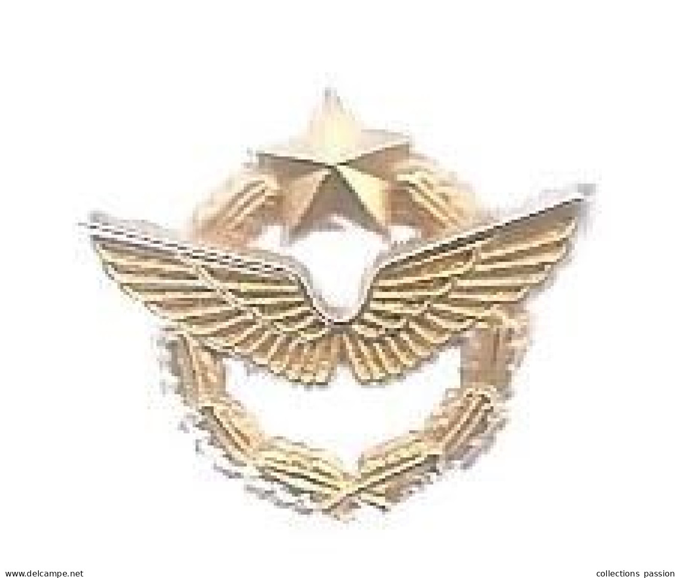 Insigne Type Pin's, Doré à L'OR Fin, Aviation, Pilote, Ed. Ballard, 2 Scans - Armée De L'air