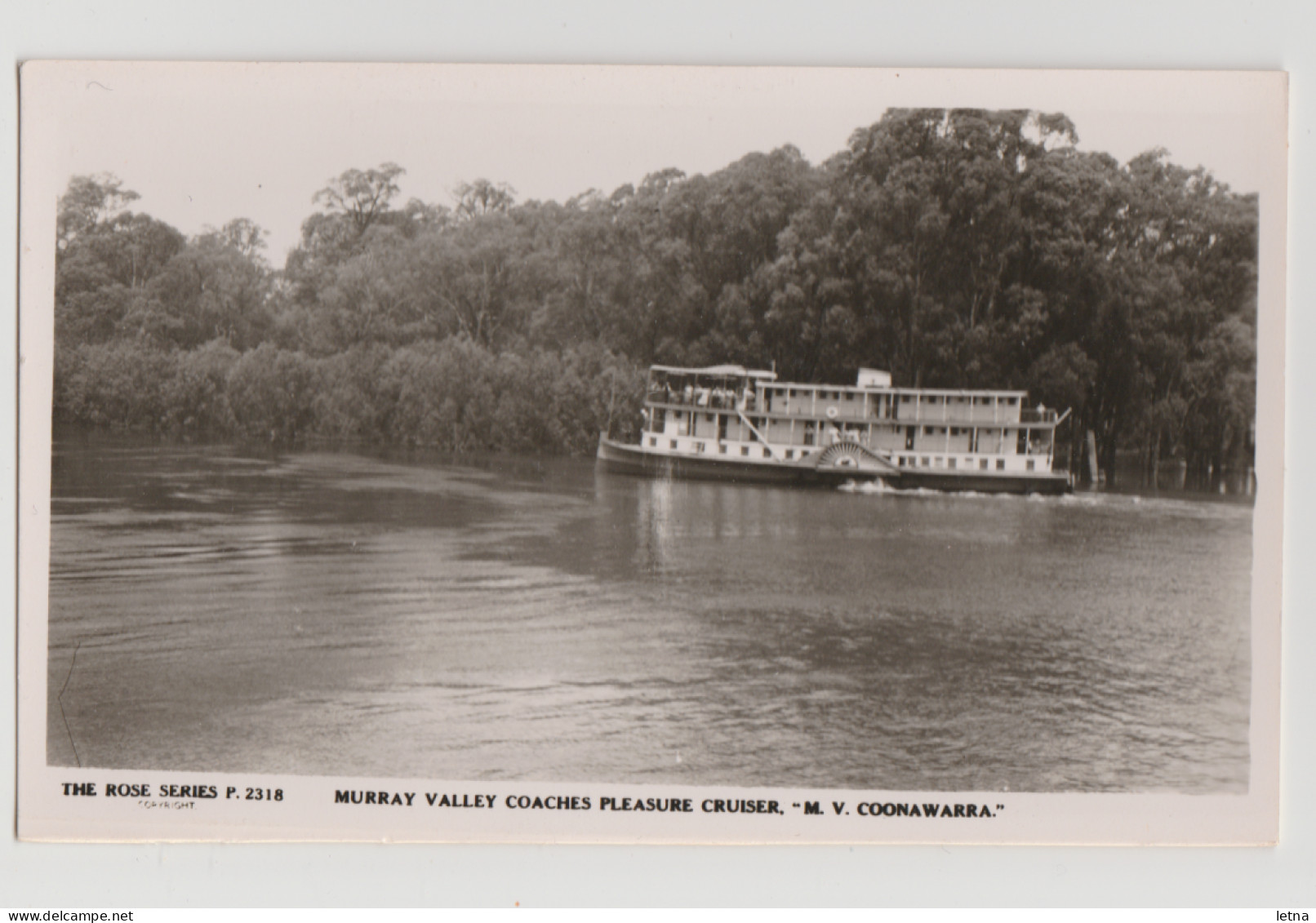 Australia VICTORIA Murray Valley Paddle Boat COONAWARRA MILDURA Postcard 2 Rose P2318 C1950s - Mildura