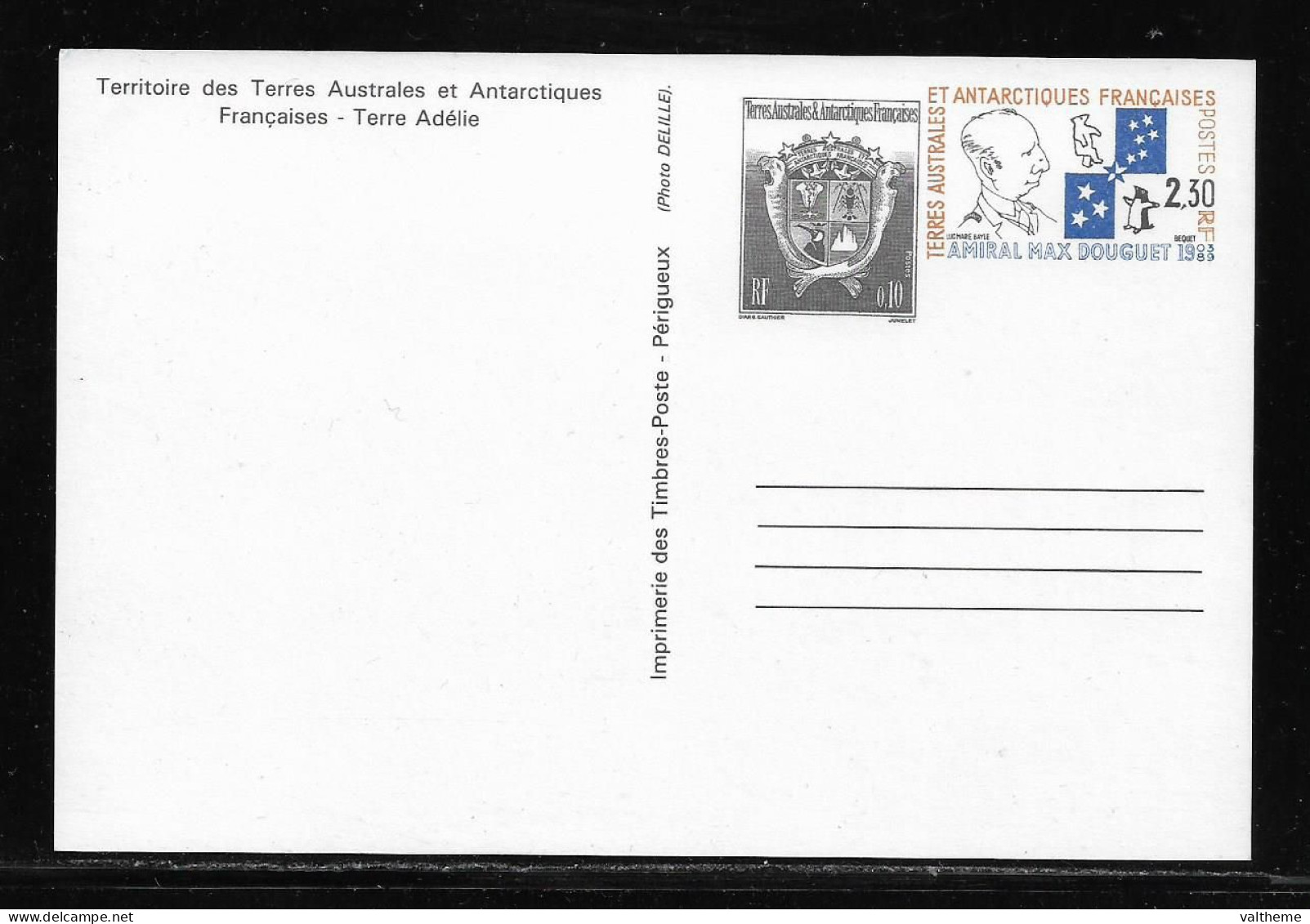 T.A.A.F.   ( TA - 611 )   1994   N° YVERT ET TELLIER  N°  2 CP   N** - Postal Stationery