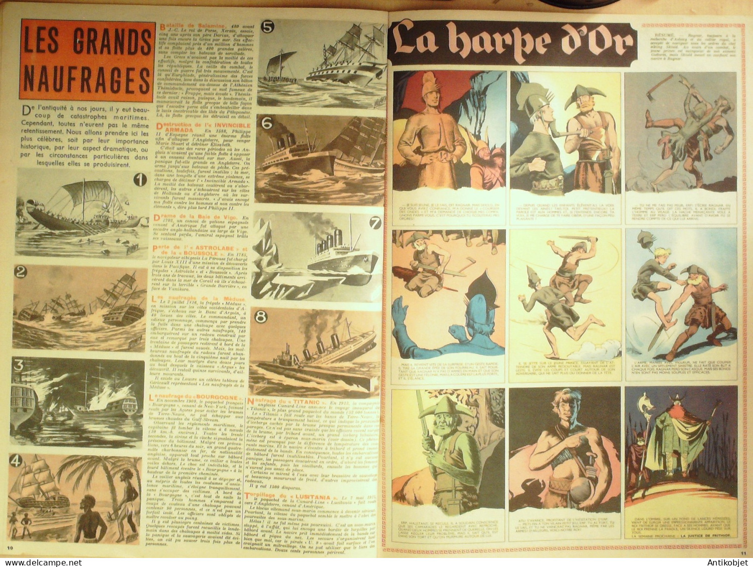 PIF Vaillant 1955 n°543 Jeannot & lapin Yves le loup Capitaine Cormoran Barbe d'or