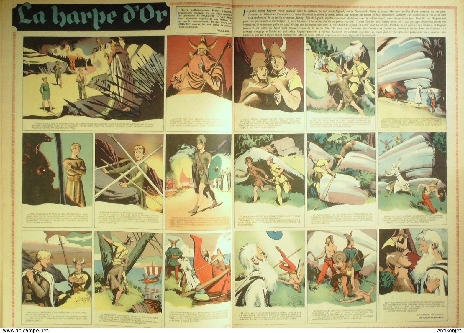 PIF Vaillant 1955 n°544 Arthur le fantôme justicier la harpe d'or Ptit Joc