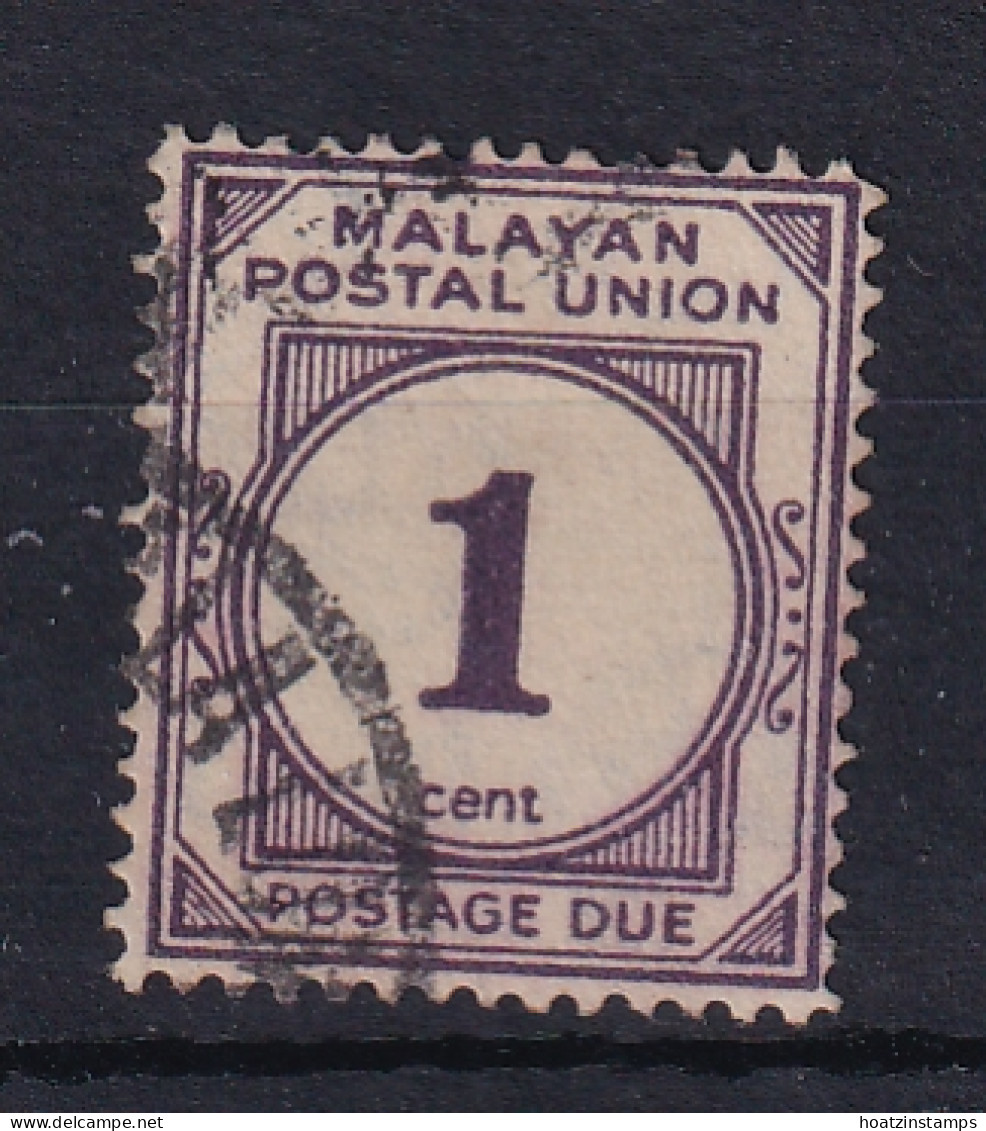 Malayan Postal Union: 1951/63   Postage Due   SG D14     1c   [Perf: 14]    Used - Malayan Postal Union