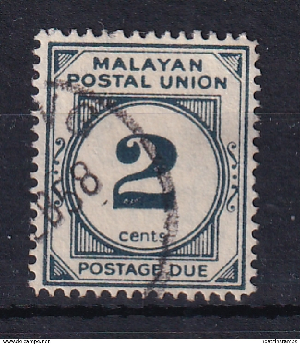 Malayan Postal Union: 1951/63   Postage Due   SG D15     2c   [Perf: 14]    Used - Malayan Postal Union