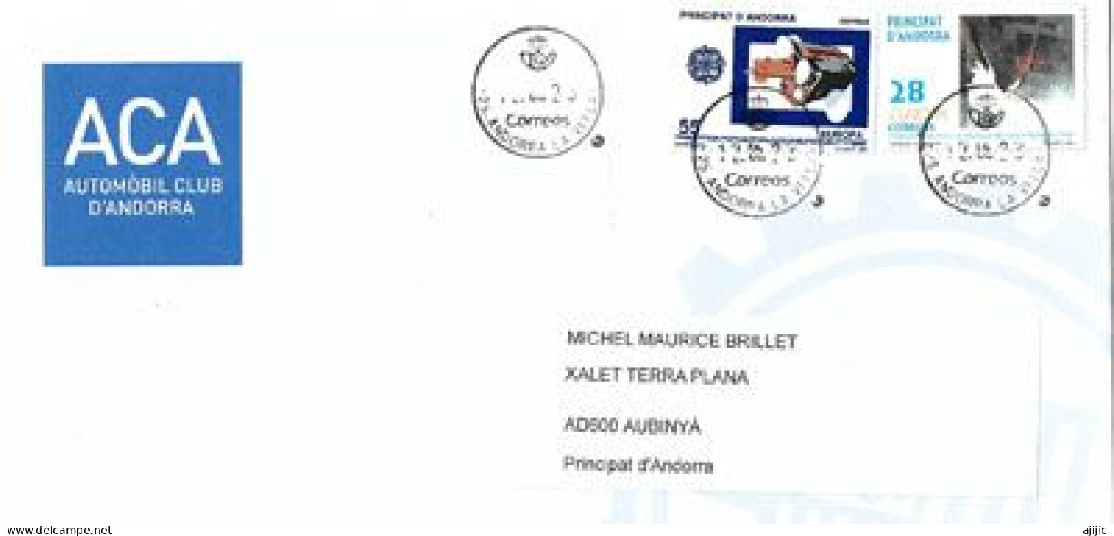 ANDORRA. ACA.Automobil Club D'Andorra, Letter (Andorra Commercial Postal ), Nice Round Cancels - Briefe U. Dokumente