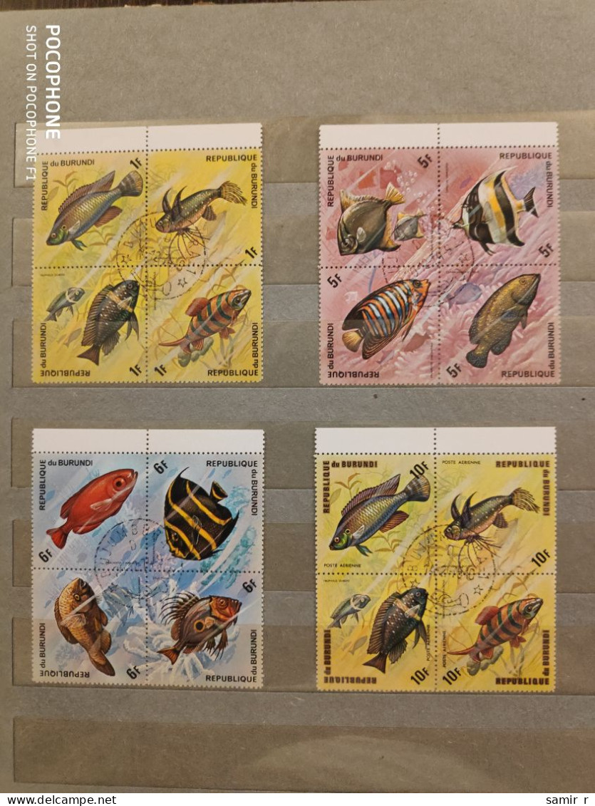 1975 Burundi	Fishes  (F10) - Gebruikt