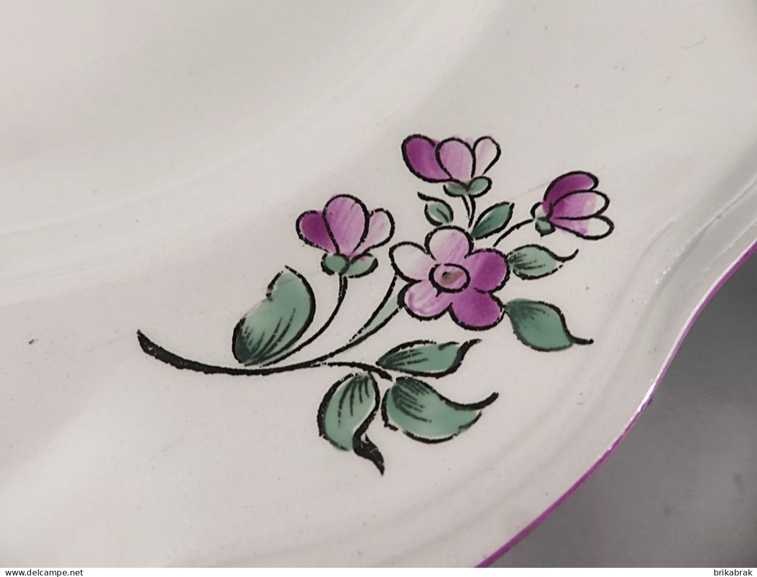 + ASSIETTE PLATE DEMI PORCELAINE KG LUNEVILLE REVERBERE - Heure Tulipe Fleur