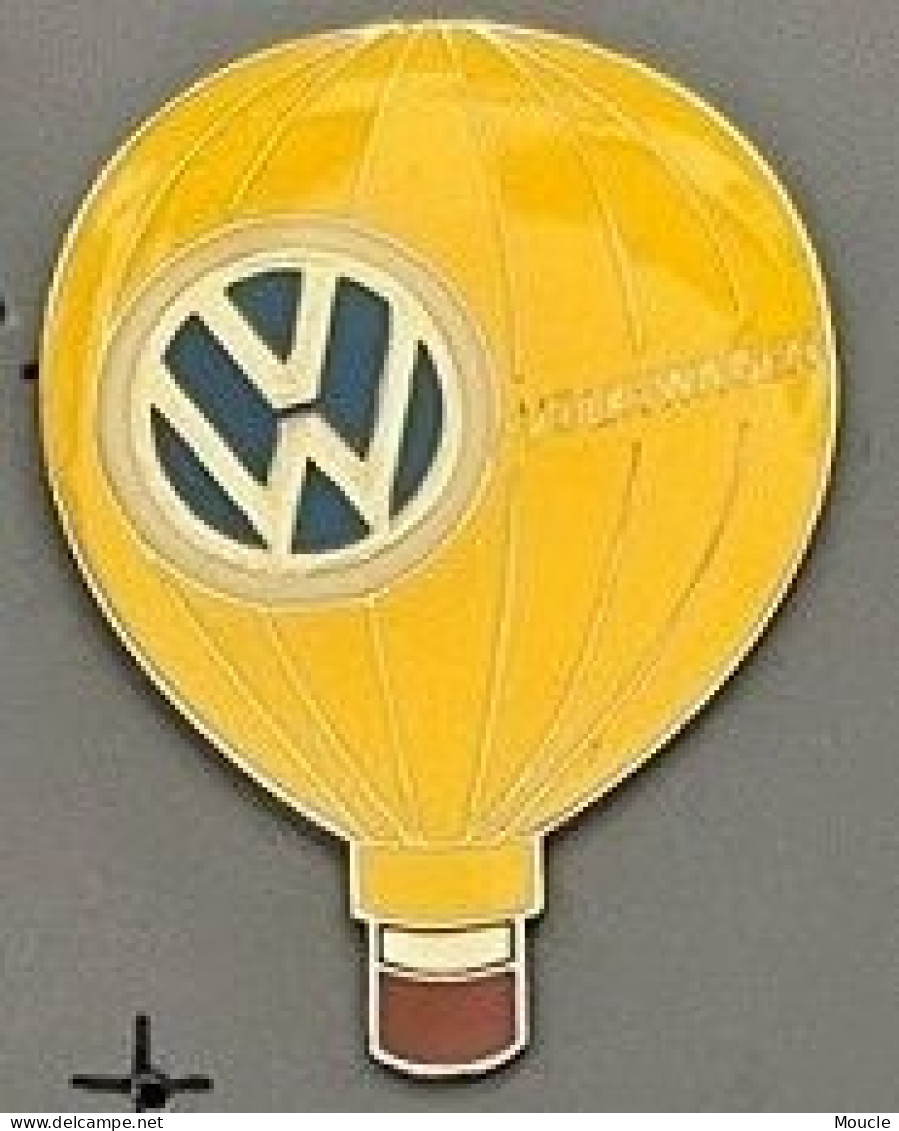 BALLON A AIR CHAUD  - MONTGOLFIERE JAUNE - VOITURE VW - VOLKSWAGEN - CAR - LOGO - AUTOMOBILE - BALLOON - (32) - Airships