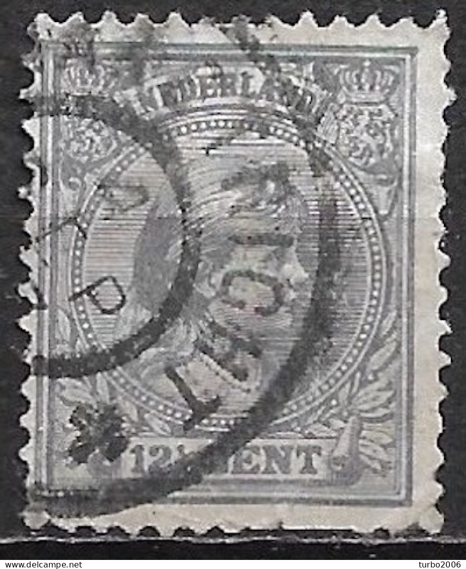 Afwijking Krassen In Het Gezicht In 1891 Prinses Wilhelmina Hangend Haar 12½ Cent Grijs NVPH 38 - Errors & Oddities