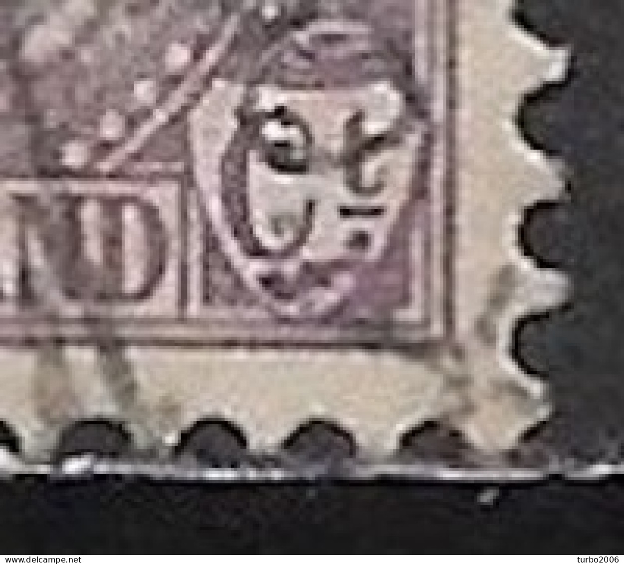 Afwijking Paarse Vlek Onderin Wapenschild Onder Ct In 1899 Koningin Wilhelmina 4½ Cent Violet NVPH 59 - Variedades Y Curiosidades