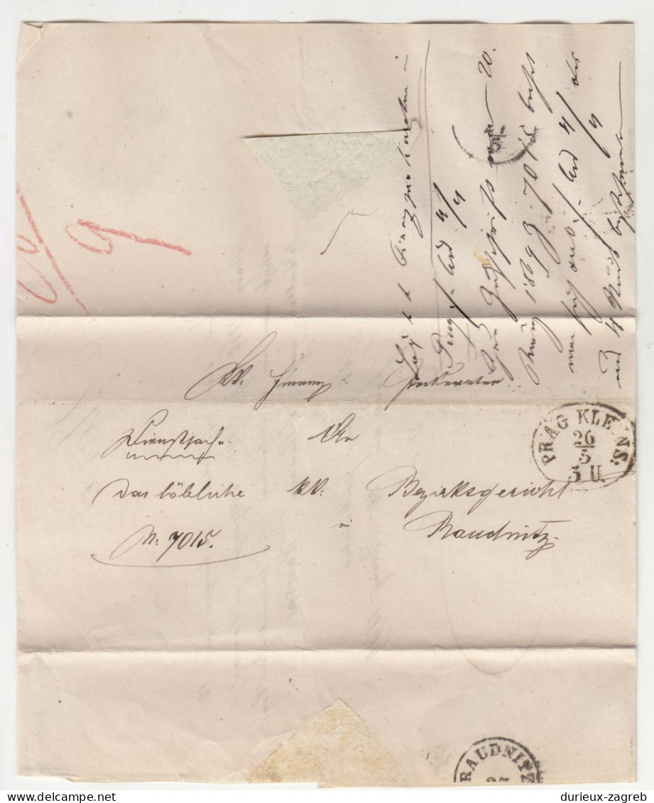 Ex Offo Letter Posted 1868 Prague To Raudnitz B230610 - ...-1918 Préphilatélie
