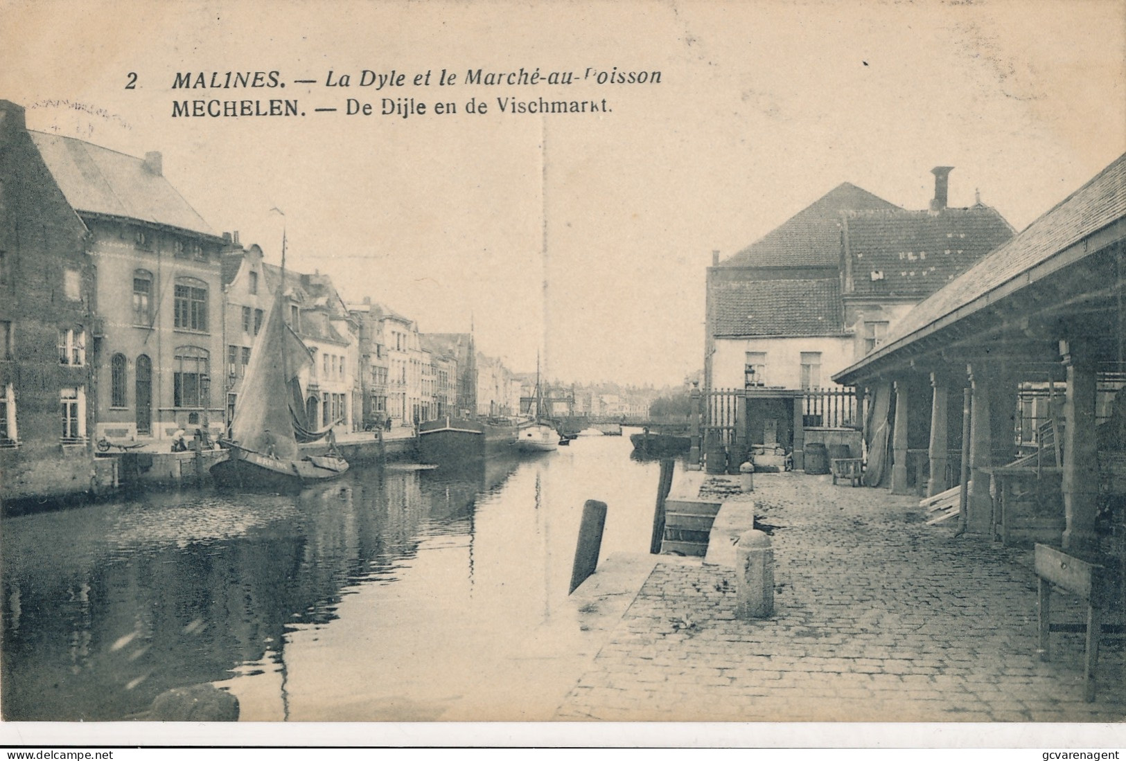 MECHELEN    DE DIJLE EN DE VISCHMARKT          2 SCANS - Mechelen