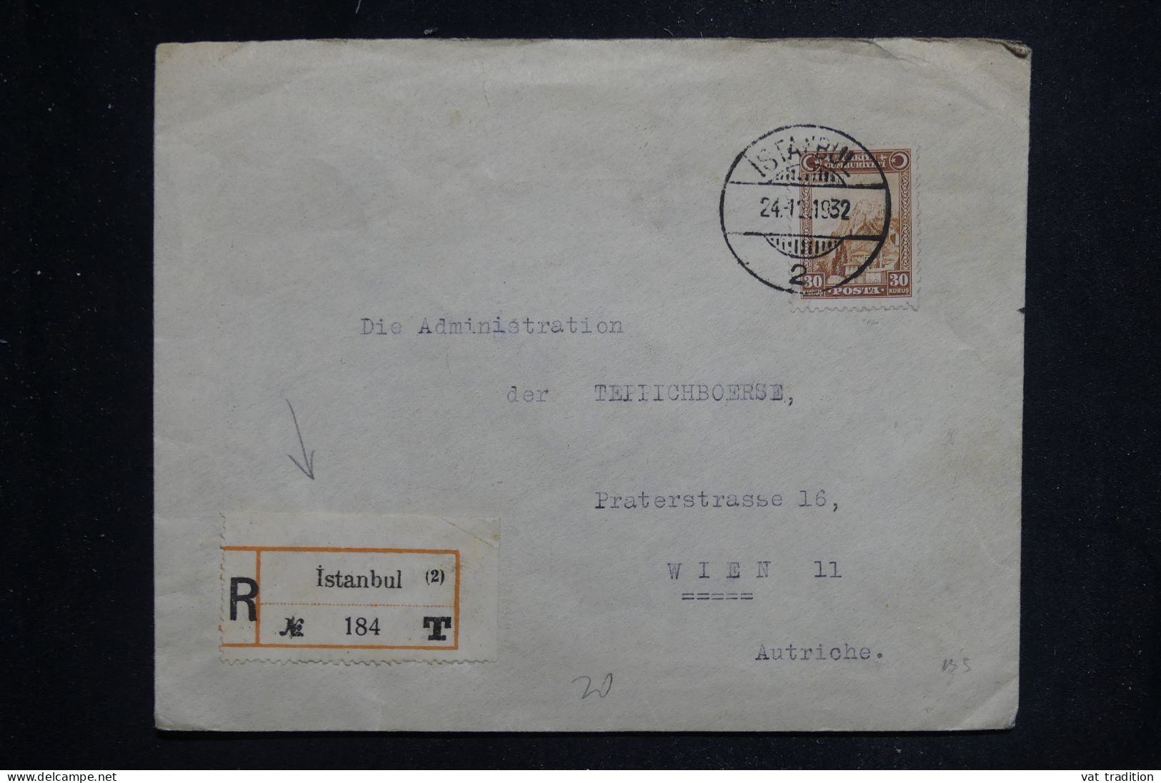 TURQUIE - Enveloppe Commerciale En Recommandé De Istanbul Pour Wien En 1932 - L 144075 - Covers & Documents