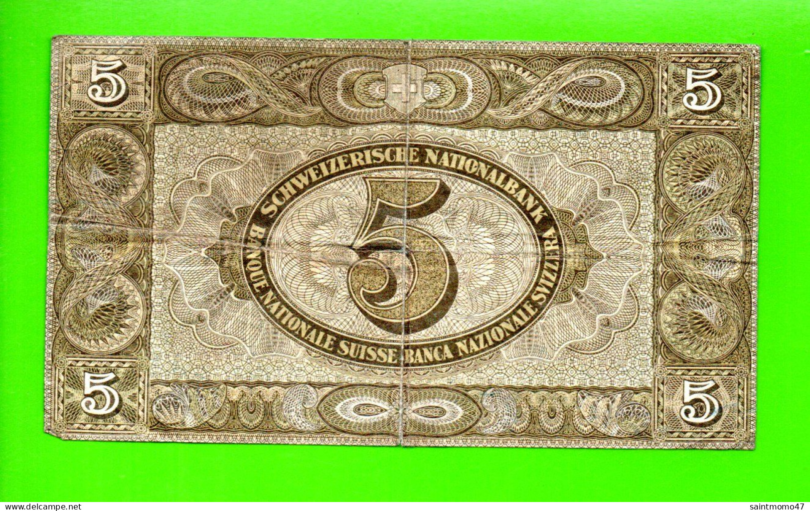 BILLET . SUISSE . 5 FRANCS 1951 . BANQUE SUISSE . SCHWEIZERISCHE NATIONALBANK - Réf. N°12766 - - Schweiz