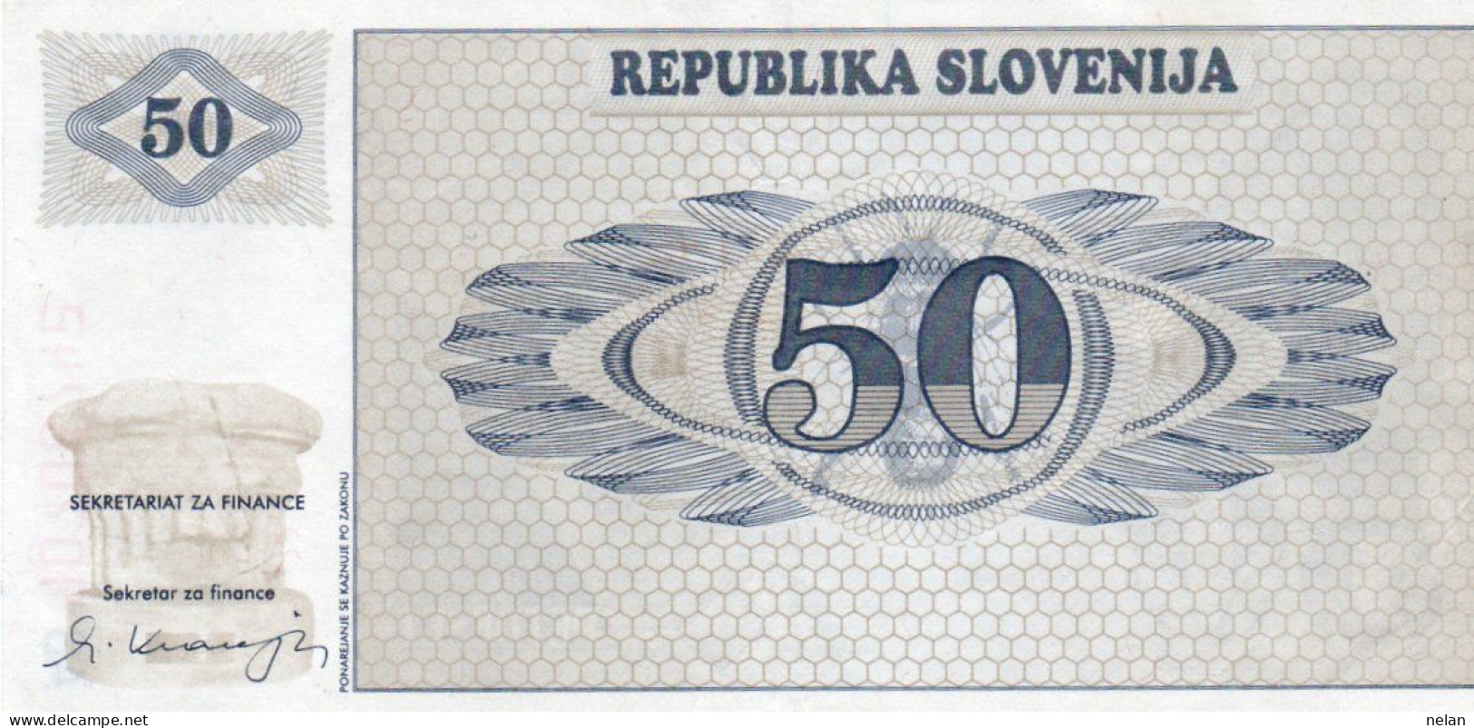 SLOVENIA 50 TOLARJEV 1990 P-5a  XF PREFIX AB - Slowenien