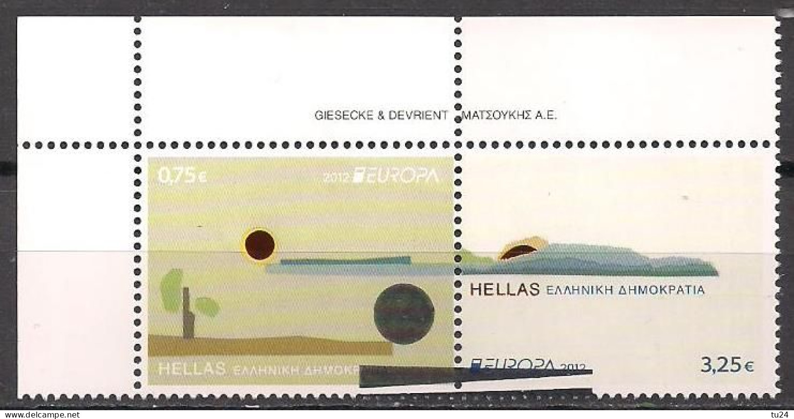 Griechenland / Greece  (2012)  Mi.Nr.  2671 + 2672 A  Paar / Pair  Gest. / Used  (9ca02)  EUROPA - 2012