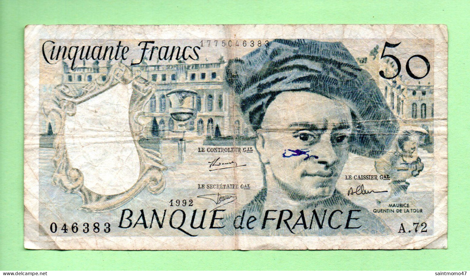 BILLET . FRANCE . 50 FRANCS 1992 . QUENTIN DE LA TOUR - Réf. N°12769 - - 50 F 1976-1992 ''quentin De La Tour''