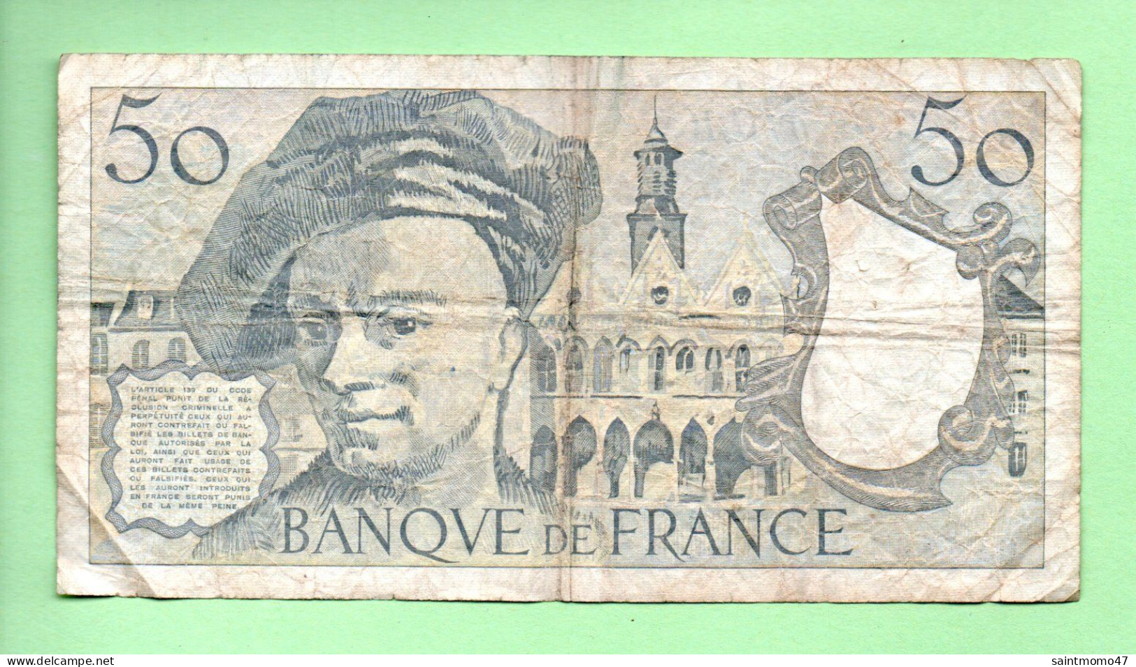 BILLET . FRANCE . 50 FRANCS 1992 . QUENTIN DE LA TOUR - Réf. N°12769 - - 50 F 1976-1992 ''quentin De La Tour''