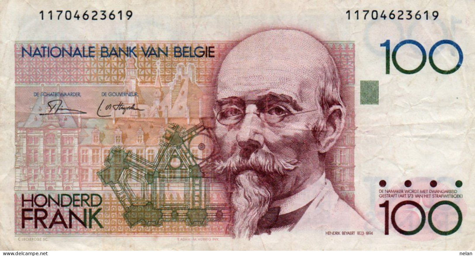 BELGIO - 100 FRANCS-1979  P-134a.2 - Non Classés