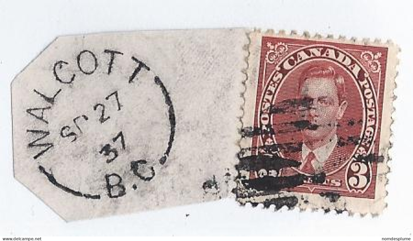 17952) Canada Walcott BC Closed  Post Office Postmark Cancel - Otros & Sin Clasificación