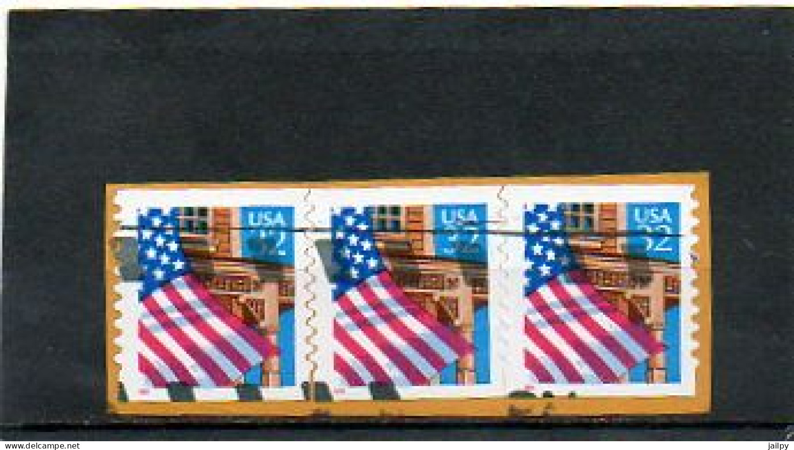 ETATS-UNIS   3 Timbres 32 C Se Tenant  1996    Y&T : 2523   Roulette     Sur Fragment  Oblitérés - Roulettes