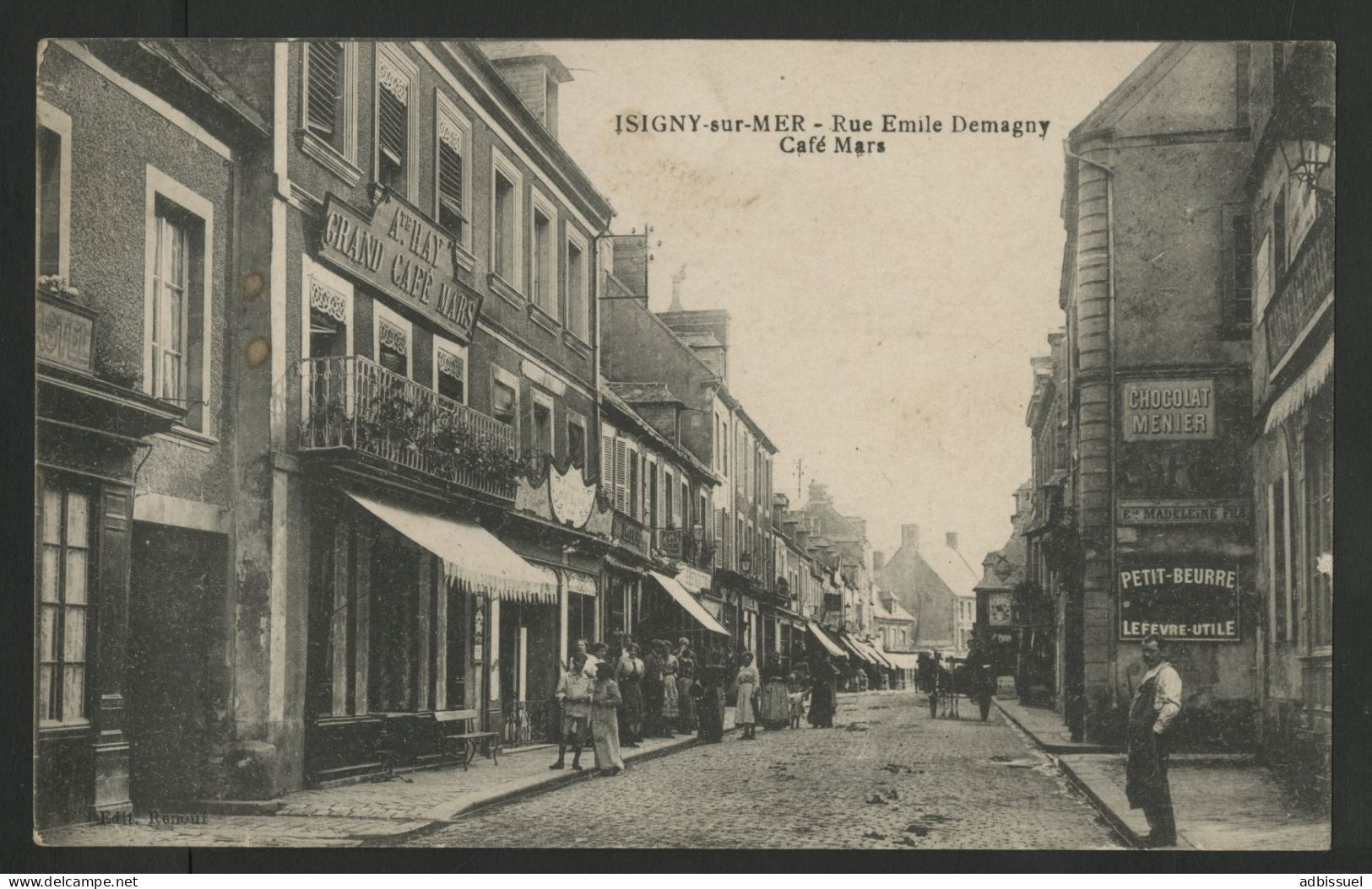 ISIGNY SUR MER Rue Emile Damagny Café MARS Rue Animée Edition Renouf - Andere & Zonder Classificatie