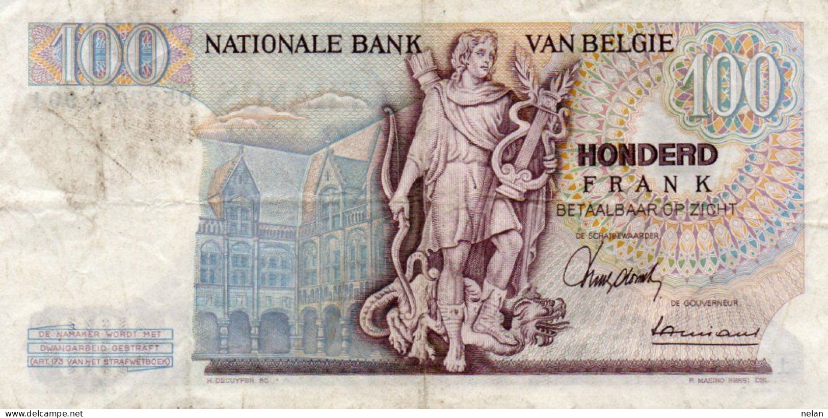 BELGIO - 100 FRANCS-1962  P-134a.2 - 100 Francs