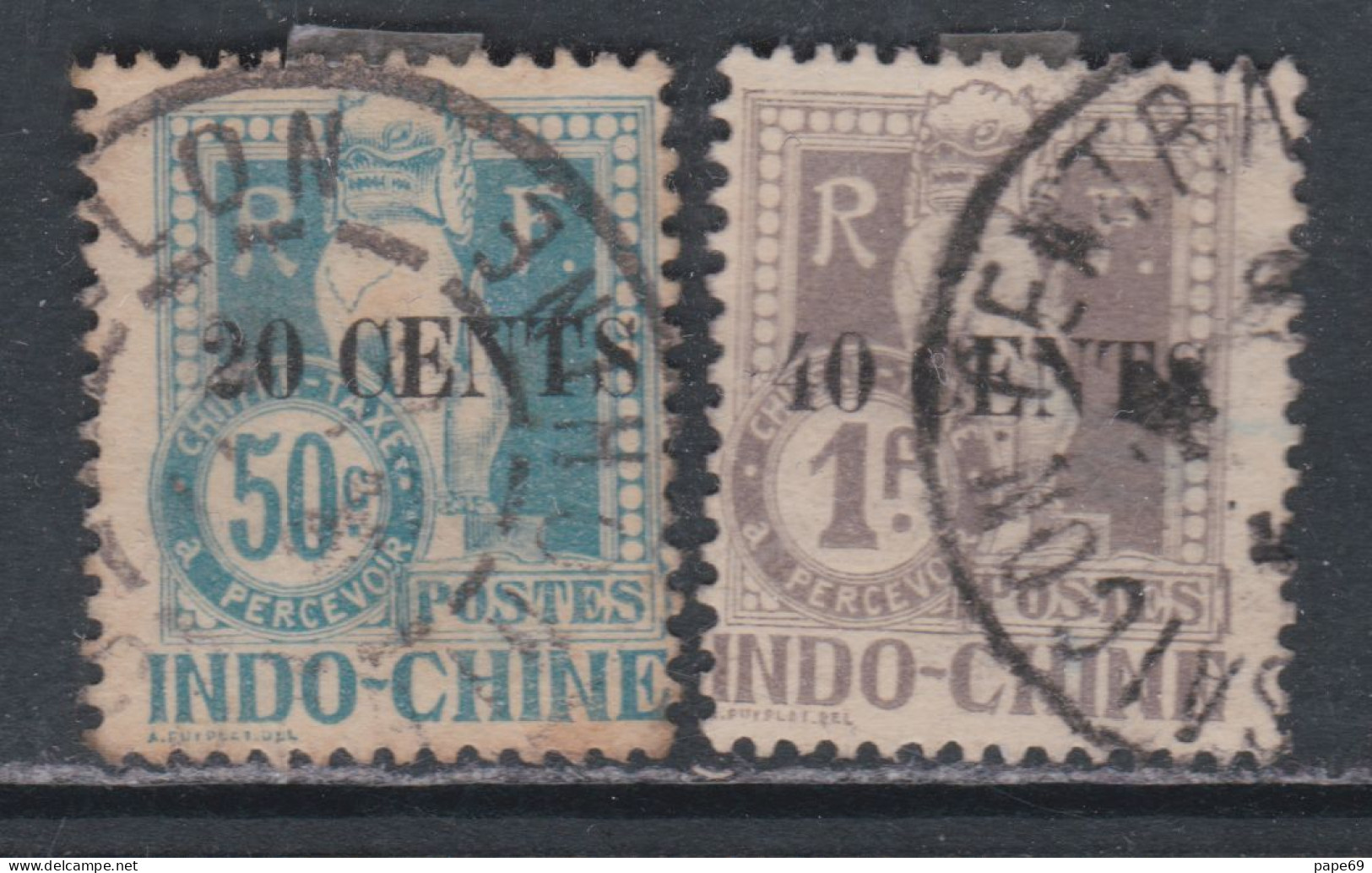 Indochine Taxe 26 + 28 O Partie De Série  Les 2 Valeurs Oblitérées, TB - Postage Due