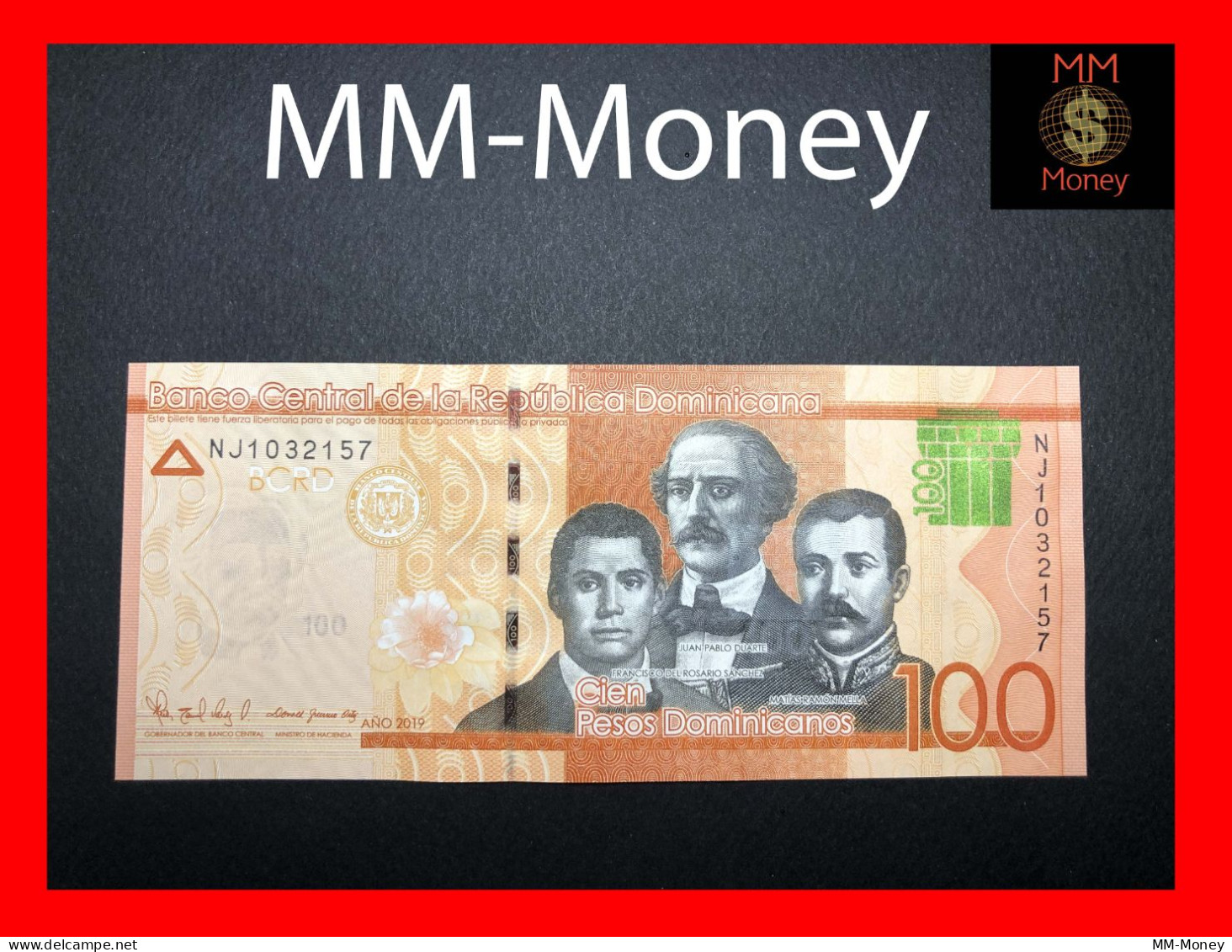 DOMINICANA 100 Pesos Dominicanos 2019  P. 190 - New Bank's Logo   UNC - Dominicana