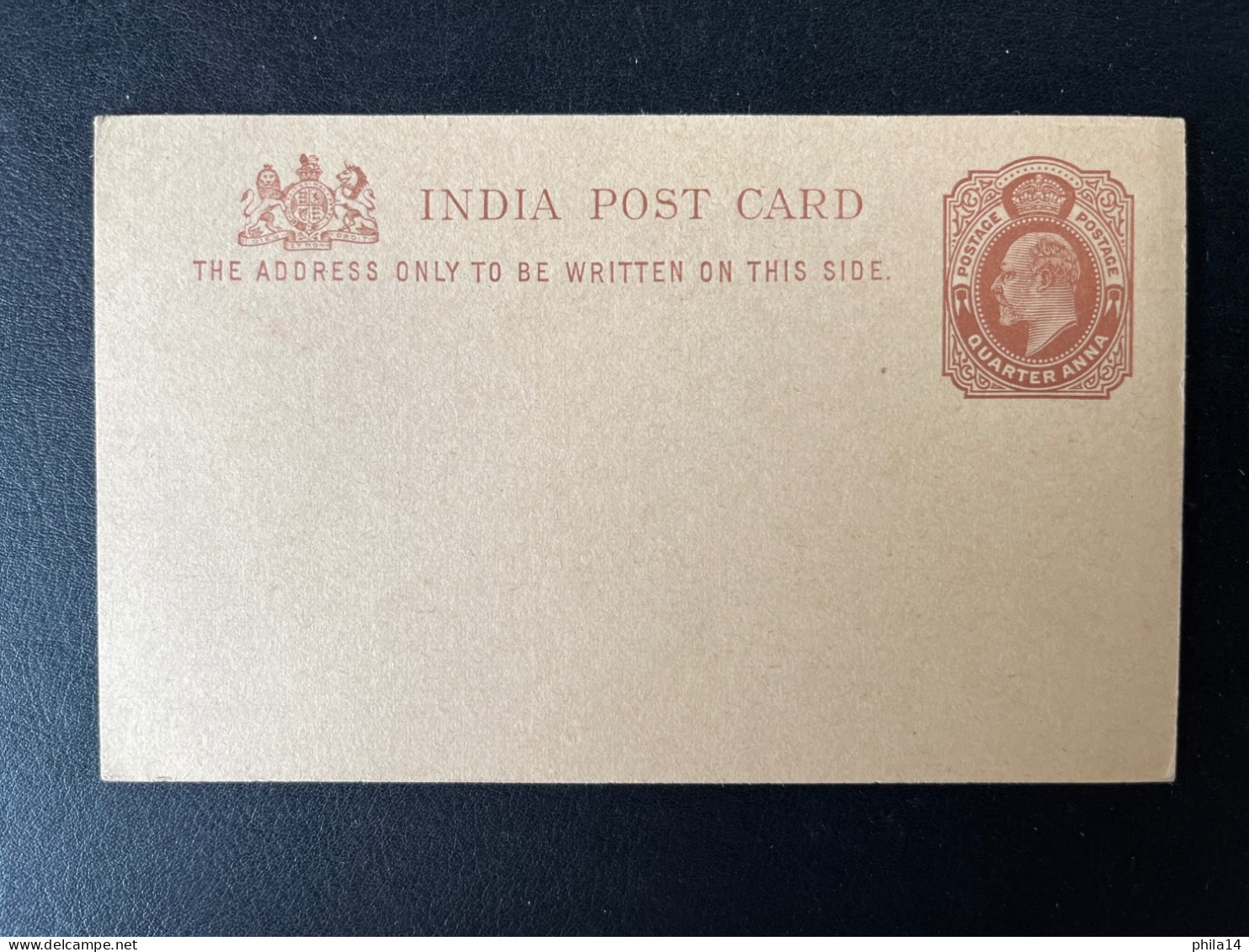 CARTE POSTALE NEUVE / INDES / INDIA POST CARD / QUARTER ANNA - 1902-11 King Edward VII