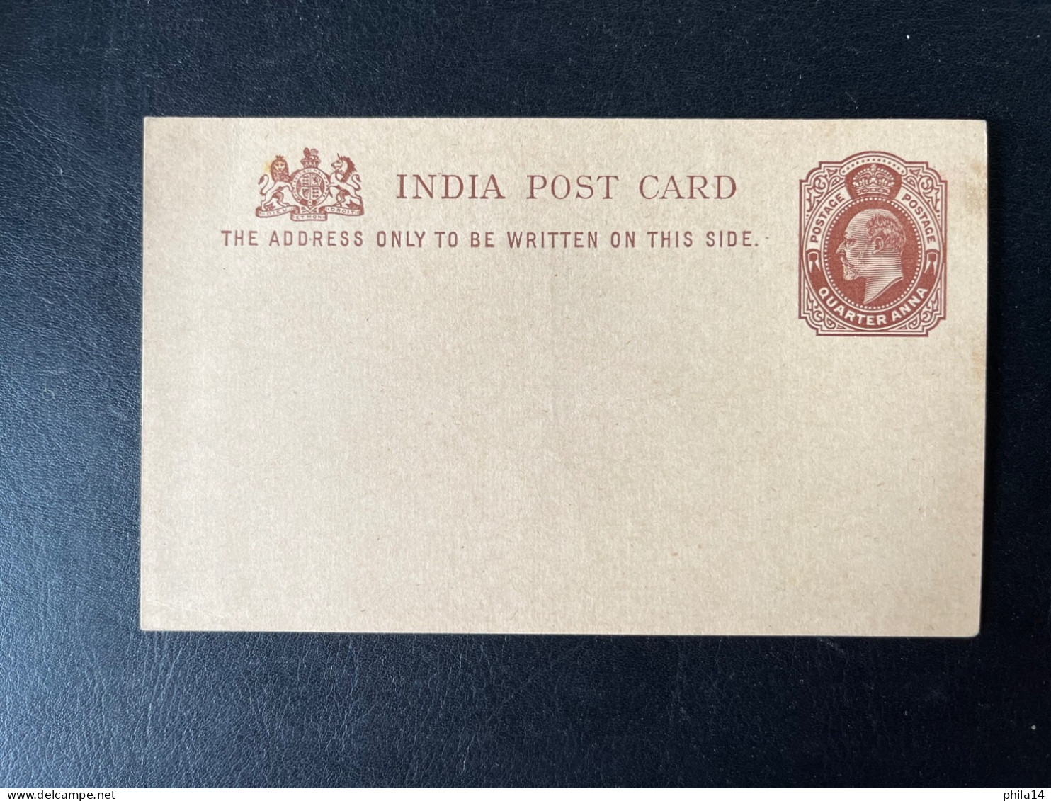 CARTE POSTALE NEUVE / INDES / INDIA POST CARD / QUARTER ANNA - 1902-11 King Edward VII