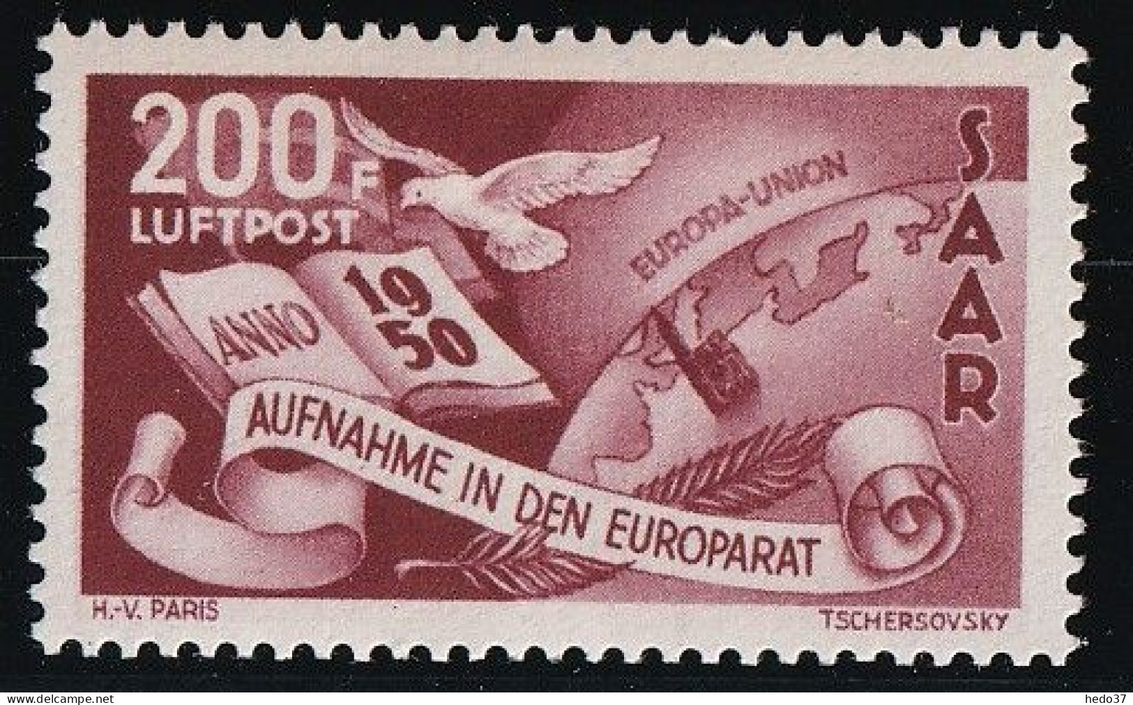 Sarre Poste Aérienne N°13 - Neuf * Avec Charnière - TB - Airmail