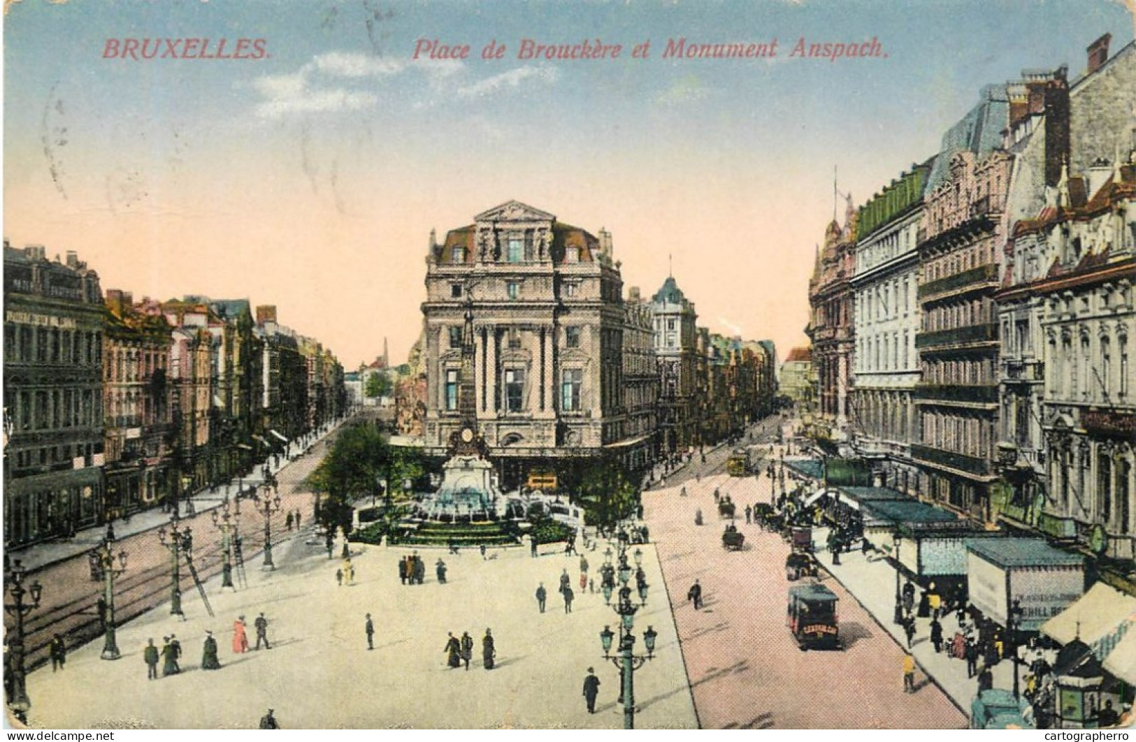 Belgium Bruxelles Place De Brouckere Et Monument Anspach - Marktpleinen, Pleinen