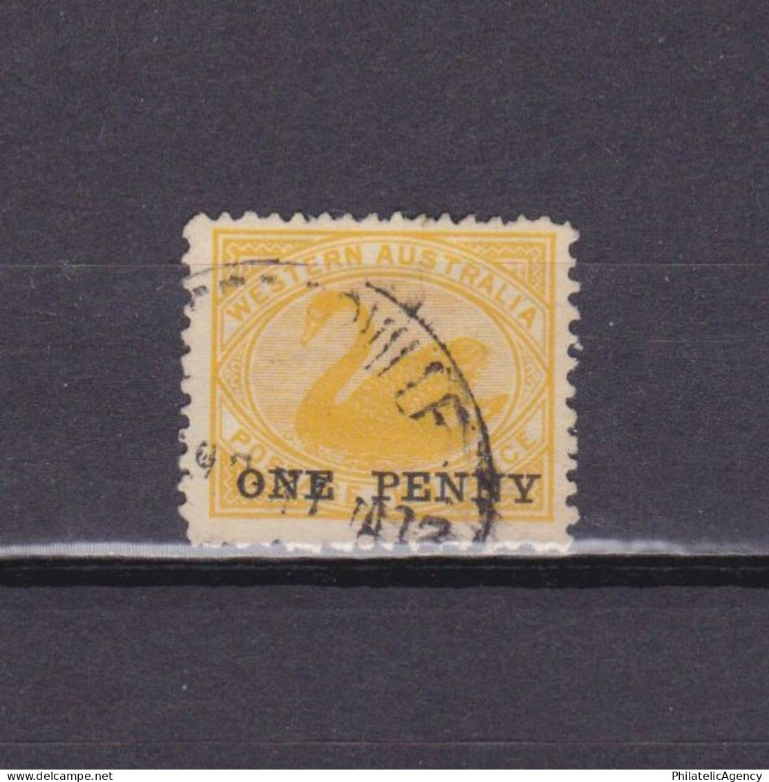 WESTERN AUSTRALIA 1912, SG# 172, 1d On 2d Yellow, Surch, Swan, Used - Oblitérés