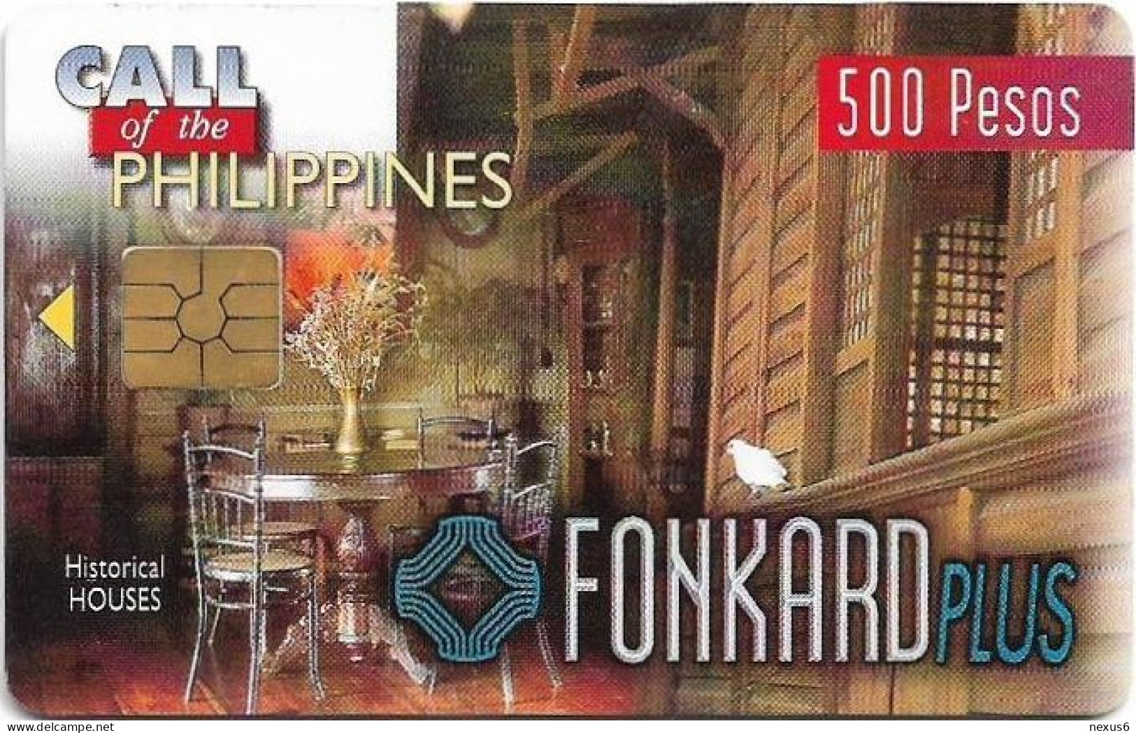 Philippines - PLDT (Chip) - Historical Houses - Exp.30.11.1998, Chip Gem2 Black, 500₱, Mint - Filippijnen